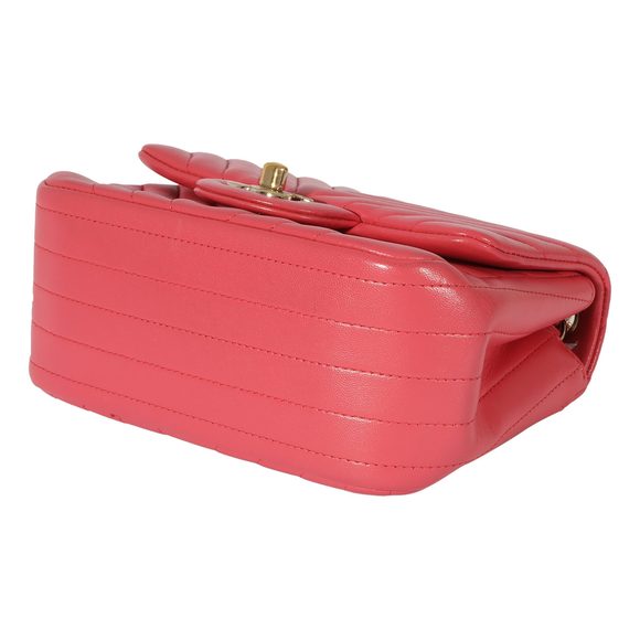Chanel Chevron Pink Lambskin Mini Flap Bag - Picture 7 of 7